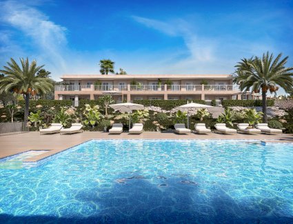 Wunderschöne Erdgeschoss-Wohnungen mit 2 Schlafzimmern, 2 Bädern, privatem Garten und Gemeinschaftspool nur 300 m vom Strand Porto Cristo 07680