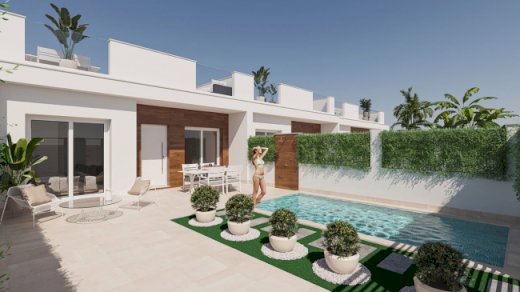 Reihenhäuser mit 3 Schlafzimmern, 2 Bädern, Dachterrasse und Privatpool San Javier 30730