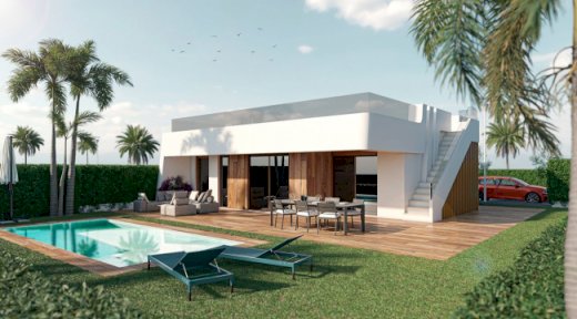 Villen mit 4 Schlafzimmern, 3 Bädern, Dachterrasse, Vorinstallation Klimaanlage, Fußbodenheizung in Bädern und Privatpool in einer Golfanlage Alhama de Murcia 30840