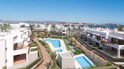 Obergeschoss-Wohnungen mit 3 Schlafzimmern, 1 Bädern, Dachterrasse, Tiefgaragenstellplatz und Gemeinschaftspool in erster Linie am Strand San Juan de los Terreros 04648 - Immolocal.de