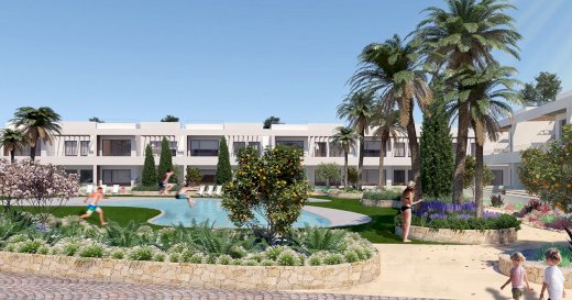Moderne Erdgeschoss-Wohnungen mit 2 Schlafzimmern, 2 Bädern, Klimaanlage, Alarmanlage und Gemeinschaftspool nur 250 m vom Meer Torrevieja 03180 - Immolocal.de