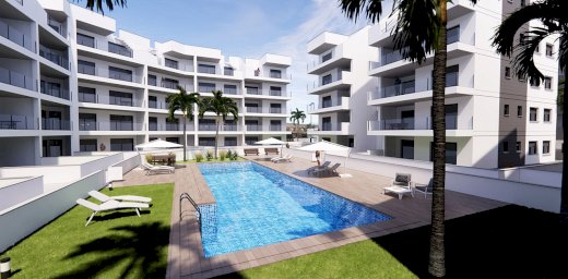 Komfortable Wohnungen mit 2 Schlafzimmern, 2 Bädern, Tiefgaragenstellplatz und Gemeinschaftspool Nähe Roda Golf & Beach Resort Los Alcázares 30710