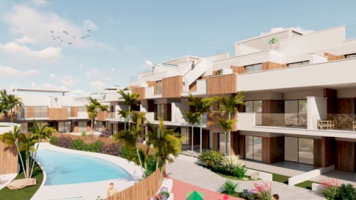 Villen mit 3 Schlafzimmern, 2 Bädern, Dachterrasse, Vorinstallation Klimaanlage, Fußbodenheizung in Bädern und Privatpool in einer Golfanlage Alhama de Murcia 30840