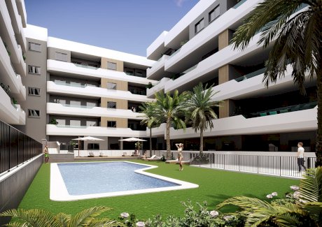 Appartements mit 2 Schlafzimmern, 2 Bädern, Vorinstallation Klimaanlage und Gemeinschaftspool Santa Pola 03130